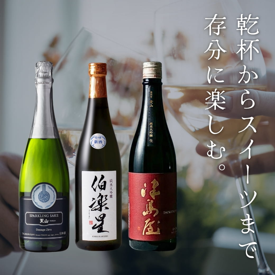 乾杯からデザートまで】楽しみ尽くす欲張り日本酒 3本セット【セット割】