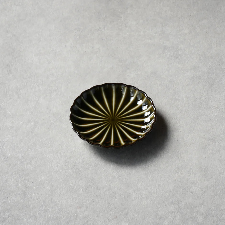 ぎやまん陶 利休グリーン 3寸皿 - KANEKO KOHYO